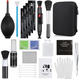 Zacro 47 en 1 Kits Limpieza Cámara Reflex Profesional para Cámaras Réflex y Lente Optica Cámaras Digitales DSLR Rebel EOS,Olympus,Sony Alpha NEX,NX,Carcasa Impermeable Negra