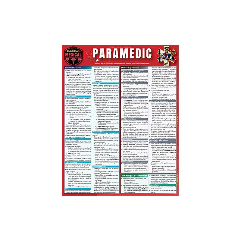 Paramedic: A Quickstudy Laminated Reference Guide