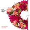 Northlight Mixed Floral and Berries Artificial Spring Wreath, 12.5", Pink