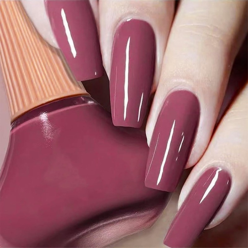 COSMOO Rose Pink Nail Polish, 12ml Elegant Pink Quick Dry