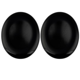 Rockcloud Worry Stone,Thumb Palm Stones for Anxiety, Healing Crystal, Black Obsidian