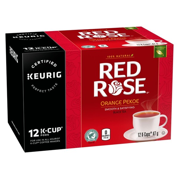 Red Rose Orange Pekoe K-Cups, 12 Count, Convenient, Rich and Aromatic Black Tea