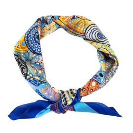 FAIRYGATE Women's Silk Scarf Square Printed Satin Silk Scarf Head Scarf 70 x 70 cm, 92009
