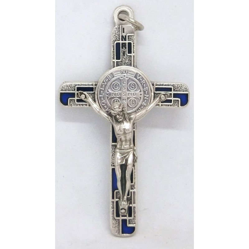 GTBITALY 10.674.31 ms Cross of Saint Benedict Silver with Mosaic