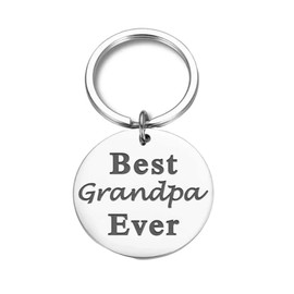 'Best Grandpa Ever' Quote, Grandfather Keychain from Grandkids, Father's Day Keyring from Grandchildren (Stainless Steel) Miss Fit Boutique
