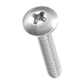 METALLIXITY Machine Screws Phillips Head(M4-0.7x20) 40Pcs, 304 Stainless Steel Round Head Phillips Drive Furniture Bolts - for Woodworking & Furniture Assembly, Silver