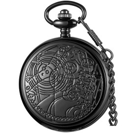 Tiong Nostalgia Retro Dr. Who Quartz Pocket Watch with Chain Gifts for Womens Mens