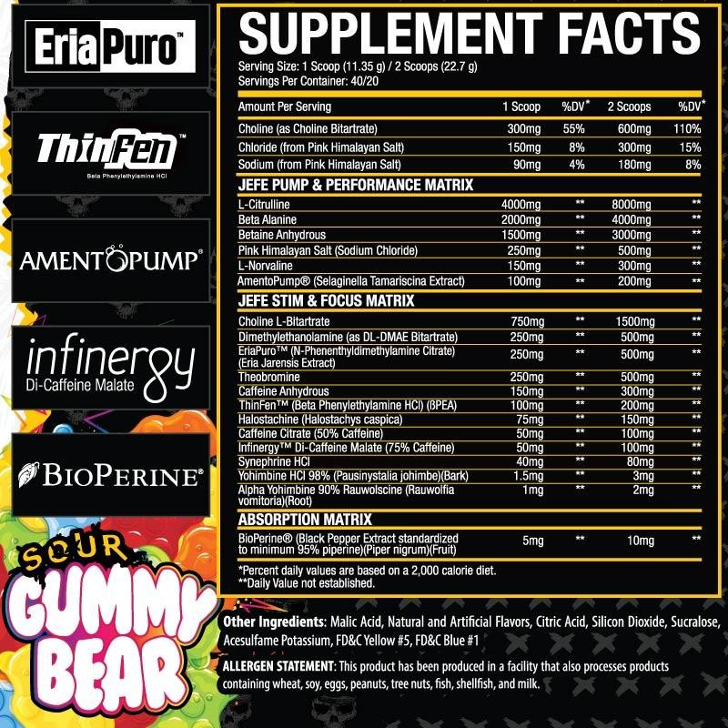 El Jefe Pre Workout Supplement Strongest Pre Workout - Flavor: