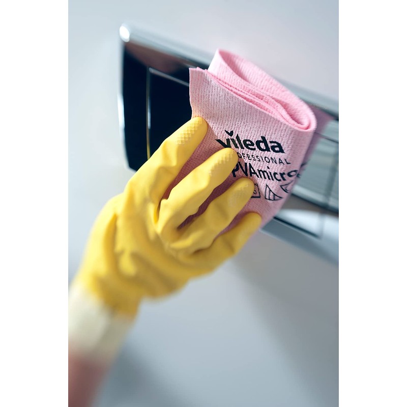 Vileda Professional Vileda 143586 micro cleaning cloth, pink, red, 5