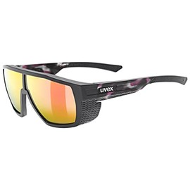 uvex mtn style P - Sports glasses for men and women - polarised - pressure-free fit and perfect hold - black-pink tortoise matt/pink - one size
