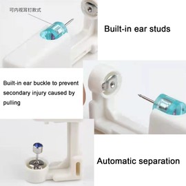 Ear Piercing Kit, 2pcs Disposable Piercing Gun Kit with Two Silver Stud Earrings and Tool, for First Time Users or Professionals Alike