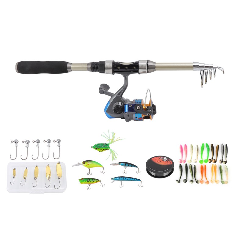 Fishing Pole Kit Carbon Telescopic Portable Durable Lure Rod Set
