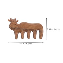 OATIPHO 2pcs Wooden Scalp Cartoon Cow Shape Sandalwood Hair Comb for Men Hair Care Relaxation Tool