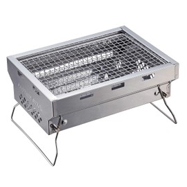 Captain Stag UG-62 Barbecue Stove, Stainless Steel, Solo Grill, Compact Size