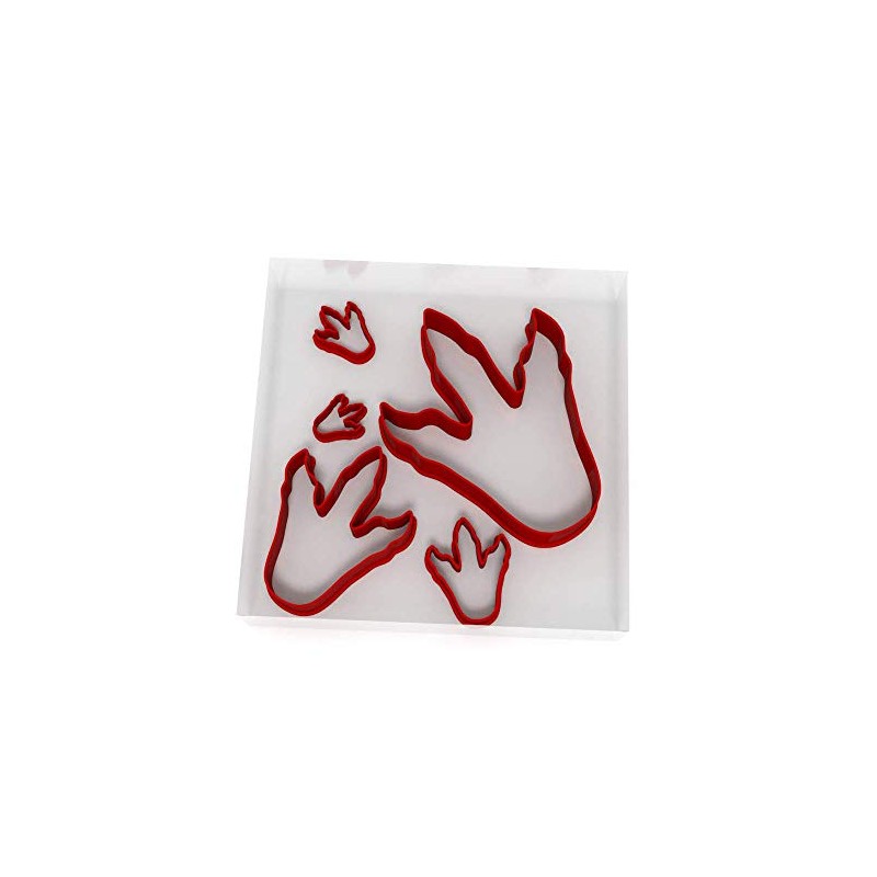 Set of 5 Dino Foot Cutters Fondant Polymer Cookie Icing