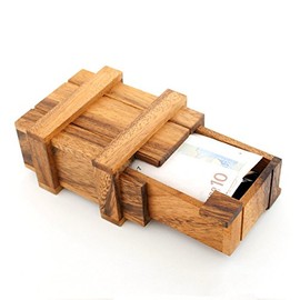 Magic money gift box made of wood XXL gift box wooden game IQ puzzle game mental game patience game