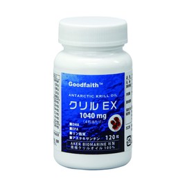 グッドフェイス™ クリルＥＸ 1040mg （120粒）30日 南極オキアミ クリルオイル サプリメント （オメガ３ DHA EPA アスタキサンチン リン脂質 コリン）
