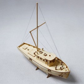 HAPYLY 1/30 Scale DIY Hobby Nakas Wooden Fishing Ship Science Equipmen Assembly Model Boat Kits Sailing Boat Kit Decor Toy Gift