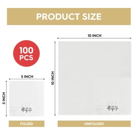 Horaldaily - Servilletas decorativas de papel desechables de Navidad, 100 unidades, papel de aluminio plateado, para fiestas, almuerzo, cena, cocina, baño