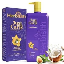 Acondicionador Just Curls con aceite de aguacate Acondicionador nutritivo para cabello rizado Fórmula que realza los rizos Repara el cabello dañado y controla el frizz Vegano y sin parabenos (16,91 fl.oz)