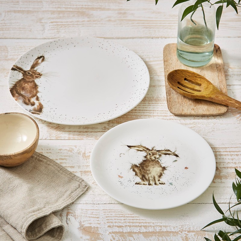 Portmeirion Home & Gifts Wrendale Coupe Plate Brained (Hare), Bone