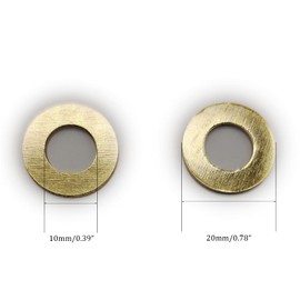 Brass Flat Washer, M10 Metric Bronze Washer for Screws Bolts, DIN 934, 10mm ID, 20mm OD, 1.5mm Thick (Pack of 50)