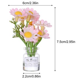 Lusofie 3PCS Daisy Car Decor - Cute Colorful Flower Car Dashboard Decorations for Women, Mini Rearview Mirror Hanging Ornaments - No Drilling Auto Accessories Gift Set