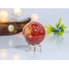 ZAICUS Bola de jaspe rojo de 55 mm con soporte