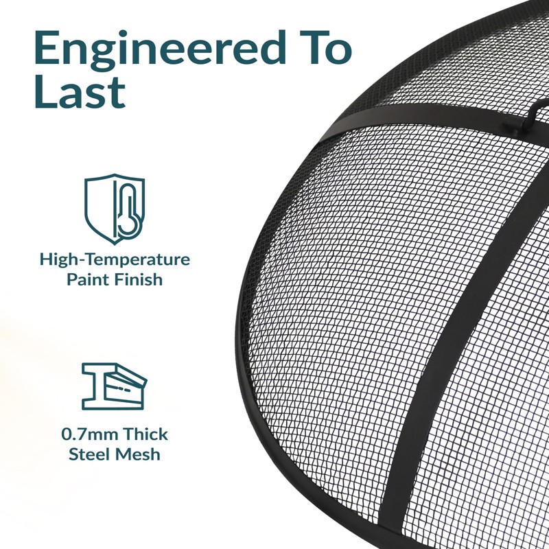 Sunnydaze Heavy-Duty Steel Mesh Fire Pit Screen - Fire Pit