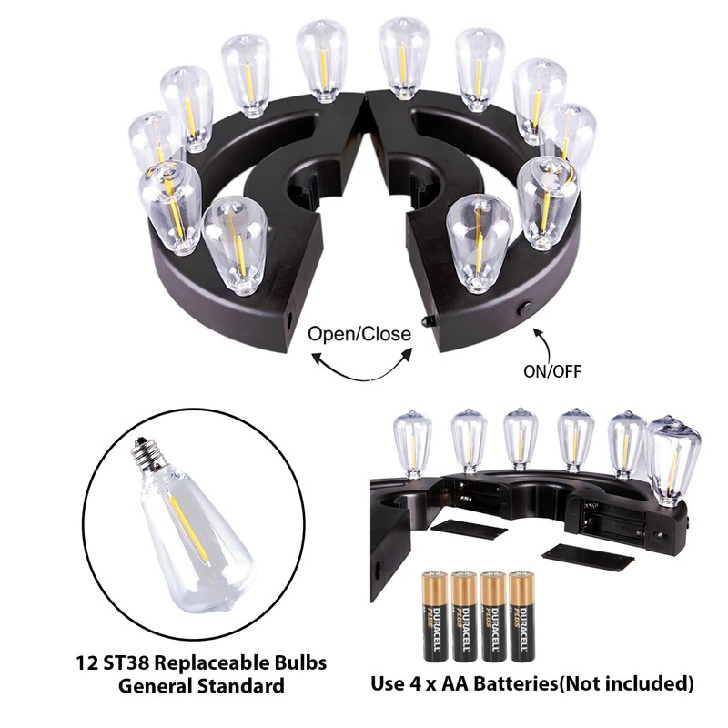 Umbrella Lights, Patio Outdoor Umbrella Lights Battery Operated with Dimmable