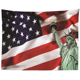 BELECO American Flag Tapestry Wall Hanging 60x40 Inch Statue of Liberty Tapestry Patriotic Party Wall Decor US Flag 4th of July Independence Day Fabric Wall Hanging for Bedroom Living Room Dorm
