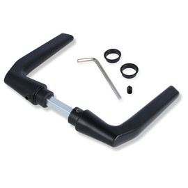 MS Beschläge Pair of Door Handles Aluminium Handles Black Coated Door Fitting Door Handle Door Handle Pair 8 mm Square Replacement Handle Renovation Handle