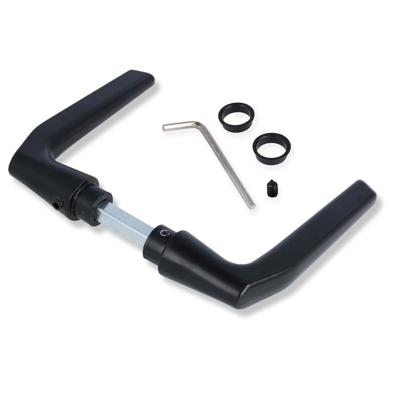 MS Beschläge Pair of Door Handles Aluminium Handles Black Coated