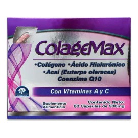 Colagemax Colágeno Ácido Hialurónico Con Vitaminas Y C 60cap Sabor Na                                                                                 