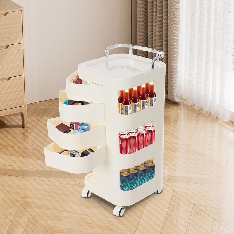 Utility Storage Cart,Storage Cart with Wheels and Slide Out Drawers