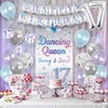 Holkcog Happy 17th Birthday Decorations for Girl, Silve Dancing Queen