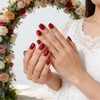 24Pc French Red Handmade Nail Art Patch - Short Duckbill
