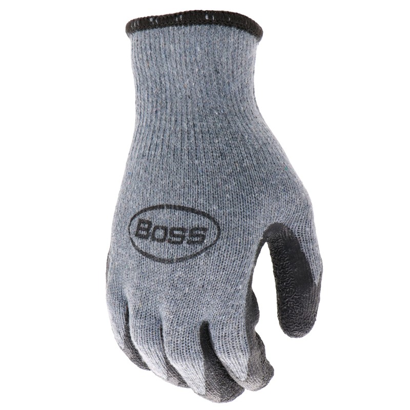 Boss Men's Textured Latex Coated Work Gloves, Water Resistant, 13