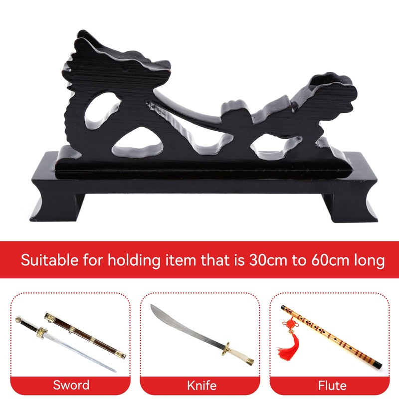 HERCHR Sword Stand Katana Stand, Black Wood Sword Katana Wall