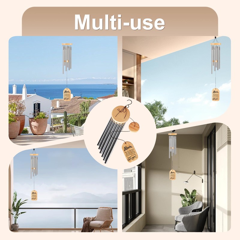 Wind Chimes for Mom, Mom Birthday Gifts from Daughter Son,