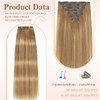 HotLulana Clip-In Real Hair Extensions, 7 Pieces, 40 cm, 120