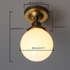 JIMUBEAM Industrial Semi Flush Mount Ceiling Light, Milk White Globe