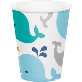 Creative Converting Blue Whale Cups, 9 oz