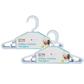 Baby Coat Hangers Small Clothes Hangers First Steps Pack of 16 White