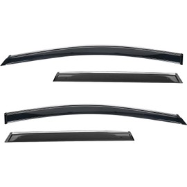 Shatterproof Out-Channel Window Deflectors for Honda CR-V (CRV) 2017-2022, Rain Guards, Window Visors for Cars, Vent Deflector, Car Accessories, 4 pcs (for CRV 17-22 4-Piece Chrome)