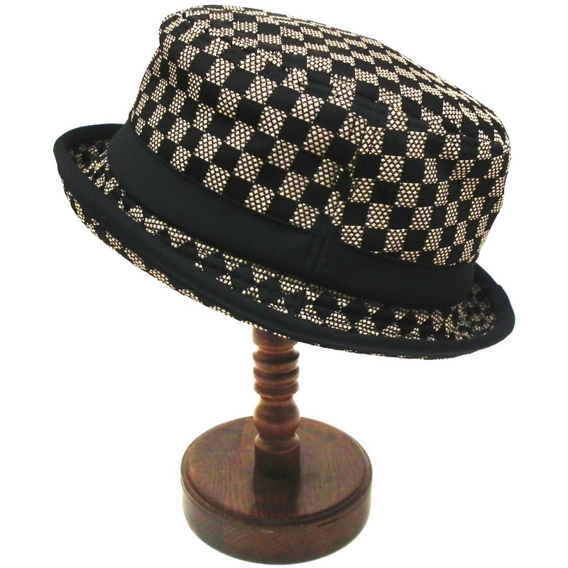 Happy Hat, Plaid Pork Pie Hat, 23.6 inches (60 cm),