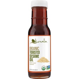 Kevala Aceite de sésamo tostado orgánico, 8 onzas (aceite de sésamo tostado, orgánico, 8 onzas)