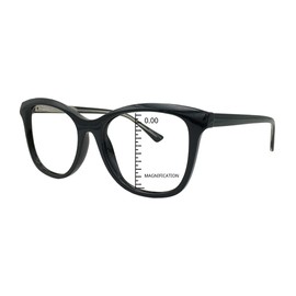ProEyes Canes, Progressive Oversize Reading Glasses w/spring hinge, Blue Light Blocking Anti-Reflective (1 Black, 2.25)
