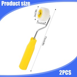 4/5 inch Mini Paint Rollers Foam Paint Roller Small Fine Finish Paint Roller Kit mall Sponge Paint Roller for Corner, Extra Small Paint Wool Brushes, Tiny Painting Tool (2 Pack)