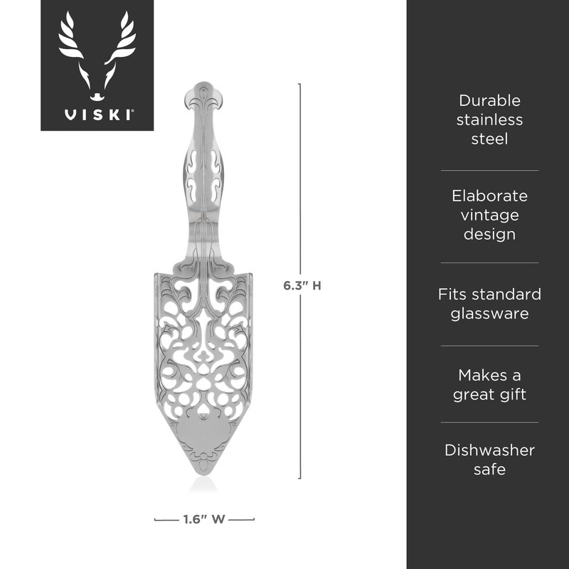 Viski Absinthe Spoon - Vintage Style Absinthe Dripper with Perforations